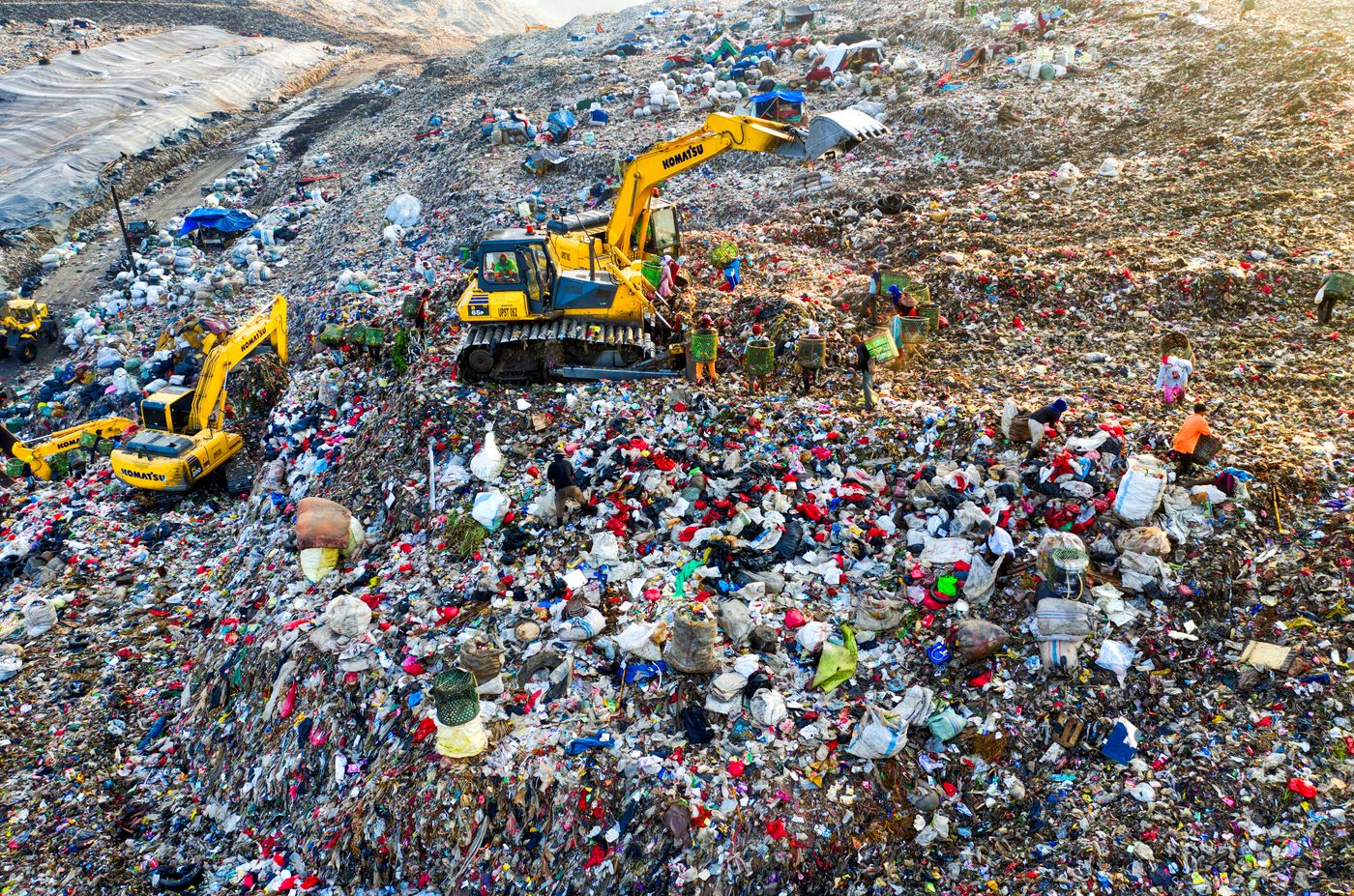 Heavy equipment at a landfill operation